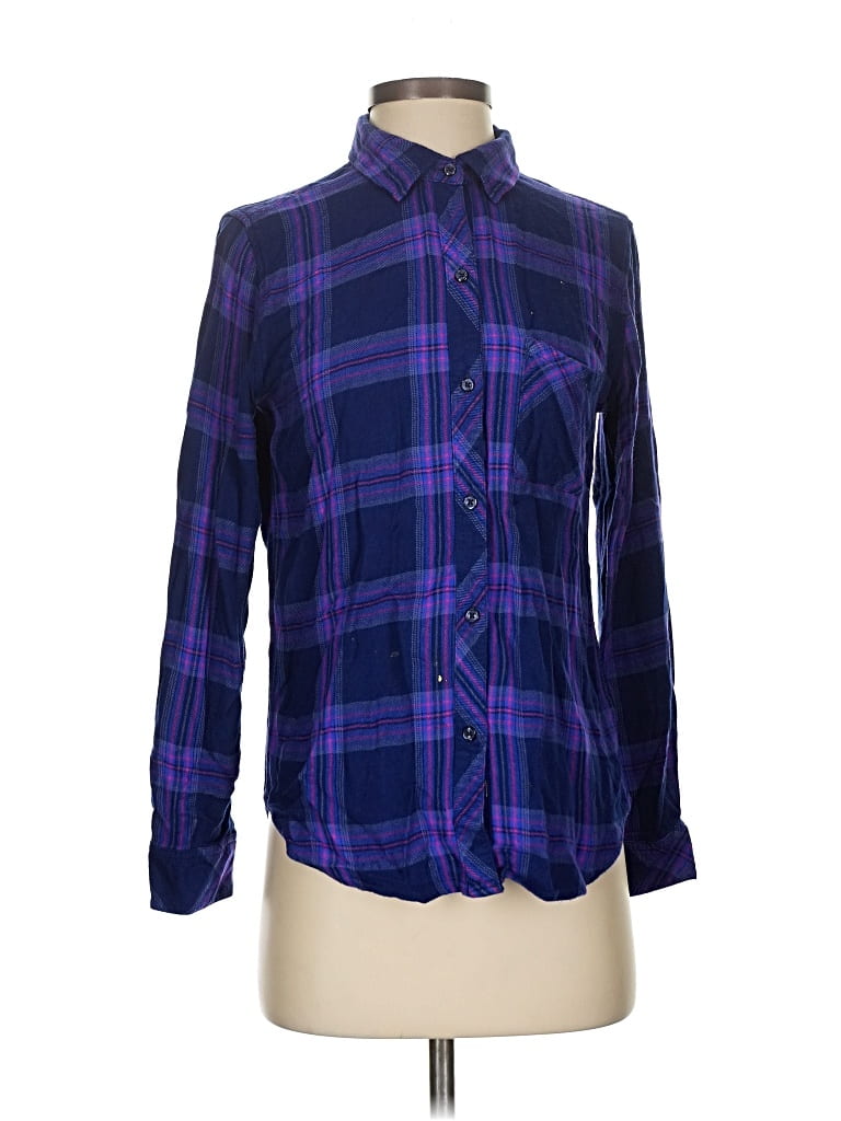 Pre-owned Rails Long Sleeve Button Down Shirt In Purple