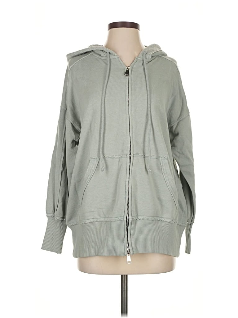 Pre-owned Aerie Zip Up Hoodie In Gray