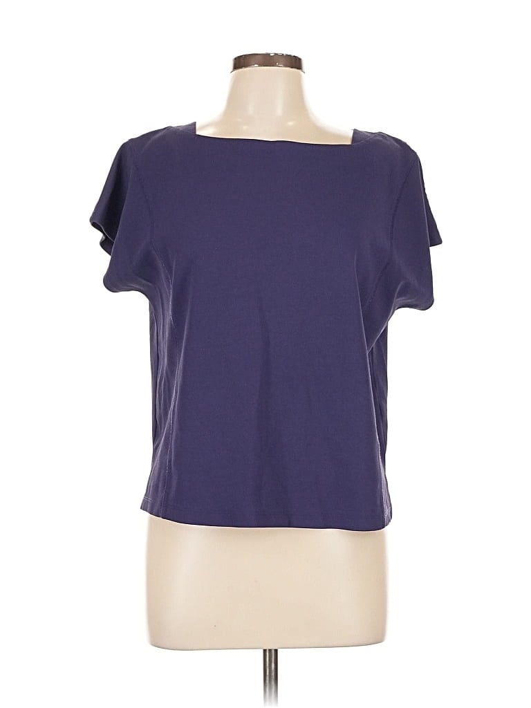 Pre-owned Prolōgue Short Sleeve Top Purple Scoop Neck Tops