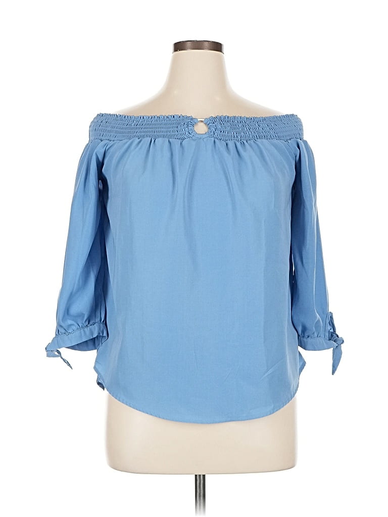Pre-owned Rue21 3/4 Sleeve Blouse In Blue