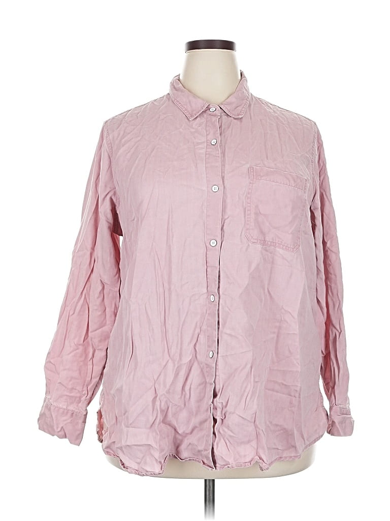 Pre-owned Old Navy Long Sleeve Button Down Shirt In Pink