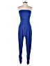 Lime Blue Solid Blue Jumpsuit Size S - photo 1