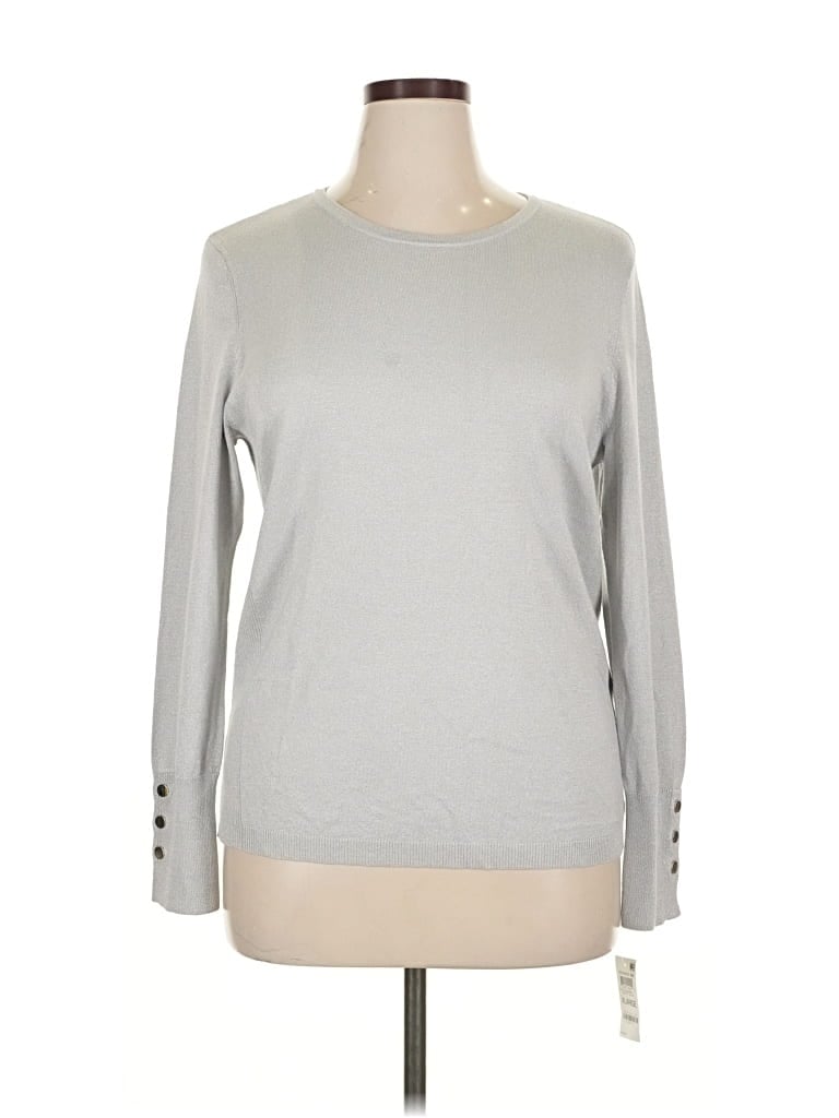 Pre-owned Jm Collection Pullover Sweater In Silver