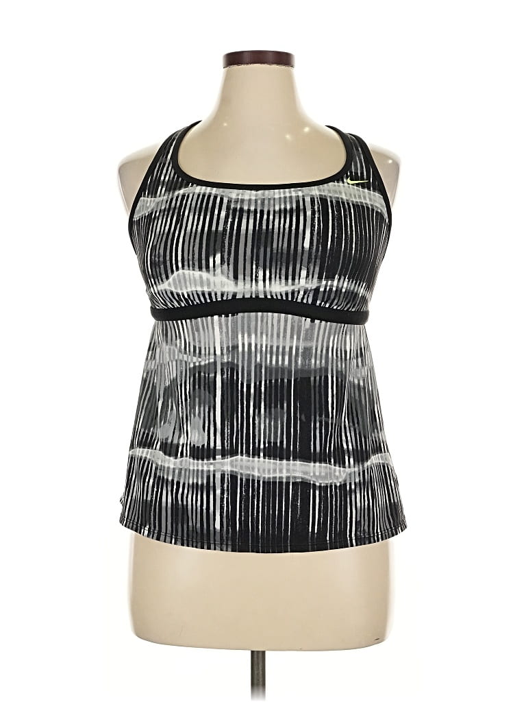 Pre-owned Nike Tank Top Silver Halter Neckline Tops