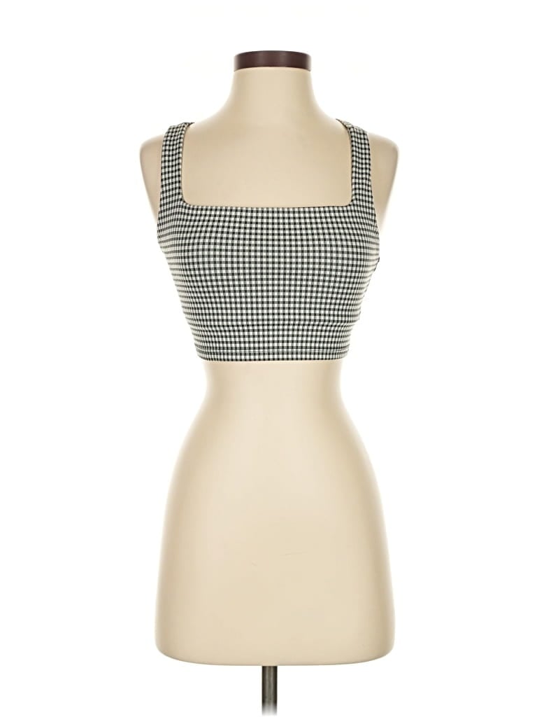 Pre-owned Nike Tank Top Ivory Square Neckline Tops In White