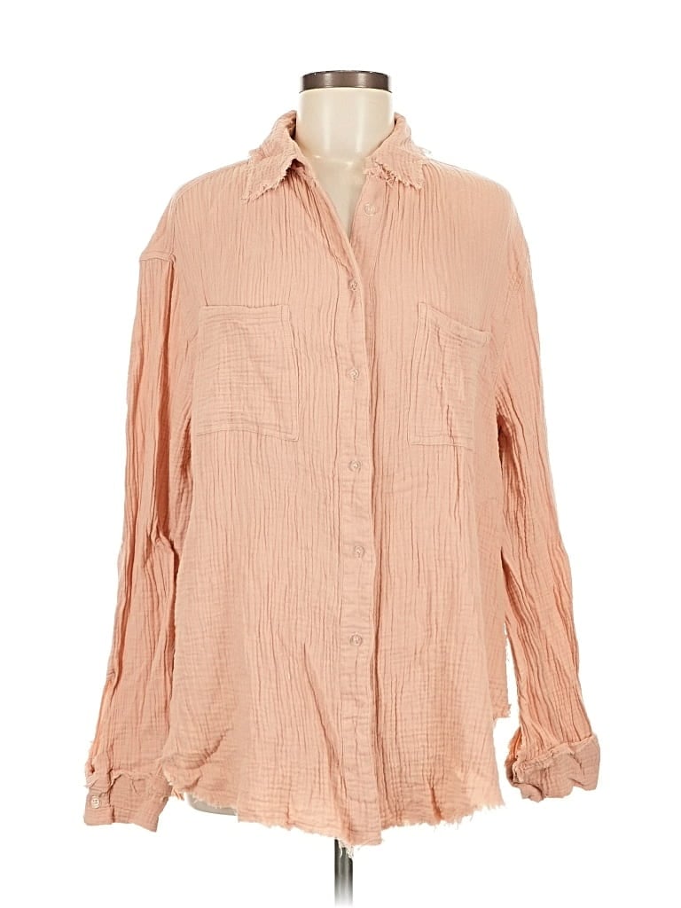 Pre-owned La Miel Long Sleeve Button Down Shirt In Pink