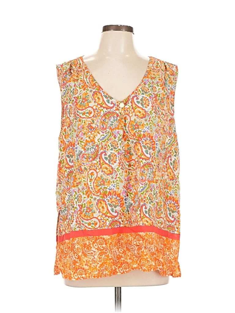 Pre-owned Floral & Ivy Sleeveless Blouse In Orange