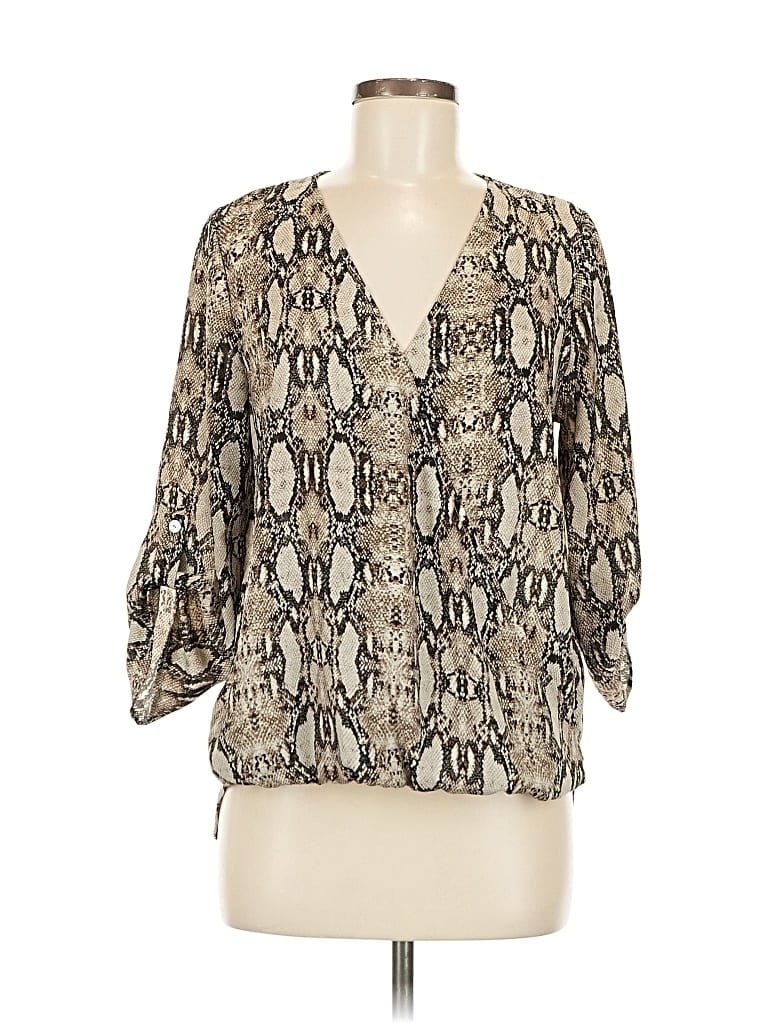 WEST KEI Pre-owned 3/4 Sleeve Blouse In Silver