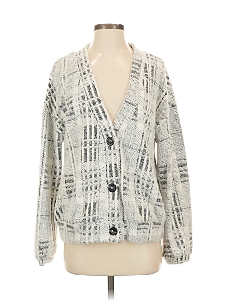 Pre-owned Melloday Cardigan Sweater In Silver