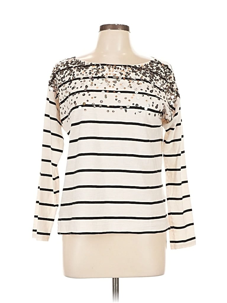 Pre-owned Ann Taylor Loft Long Sleeve Blouse In White