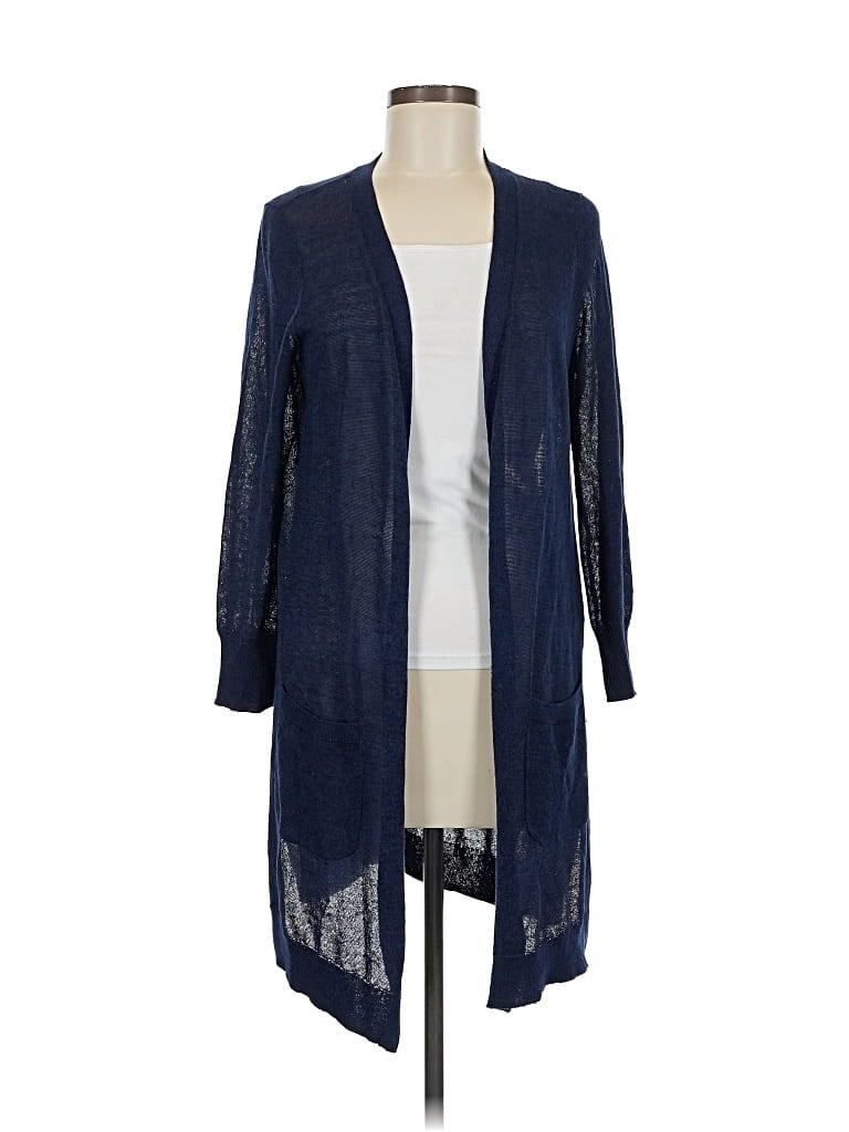 Pre-owned Halogen Cardigan Sweater In Blue