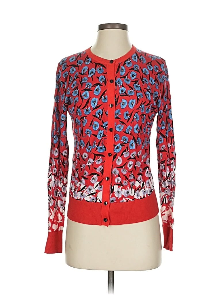 Pre-owned Ann Taylor Cardigan Sweater In Red