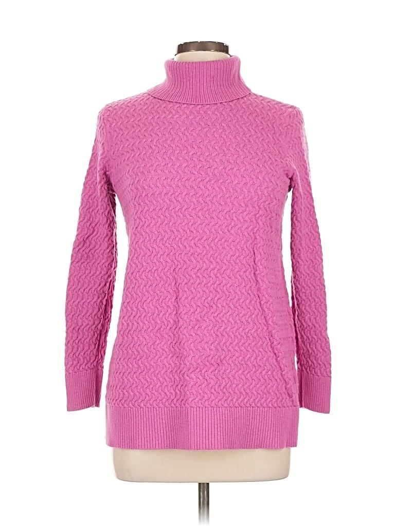 Pre-owned Lands' End Turtleneck Sweater In Pink