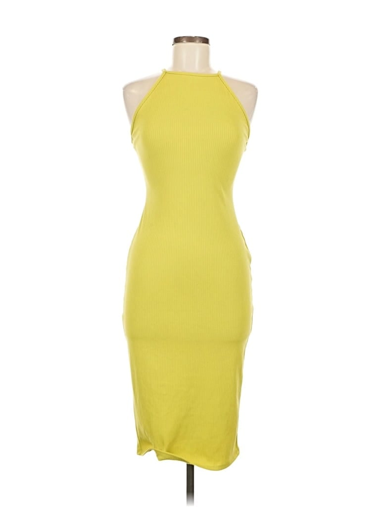 Pre-owned Iris Cocktail Dress In Yellow