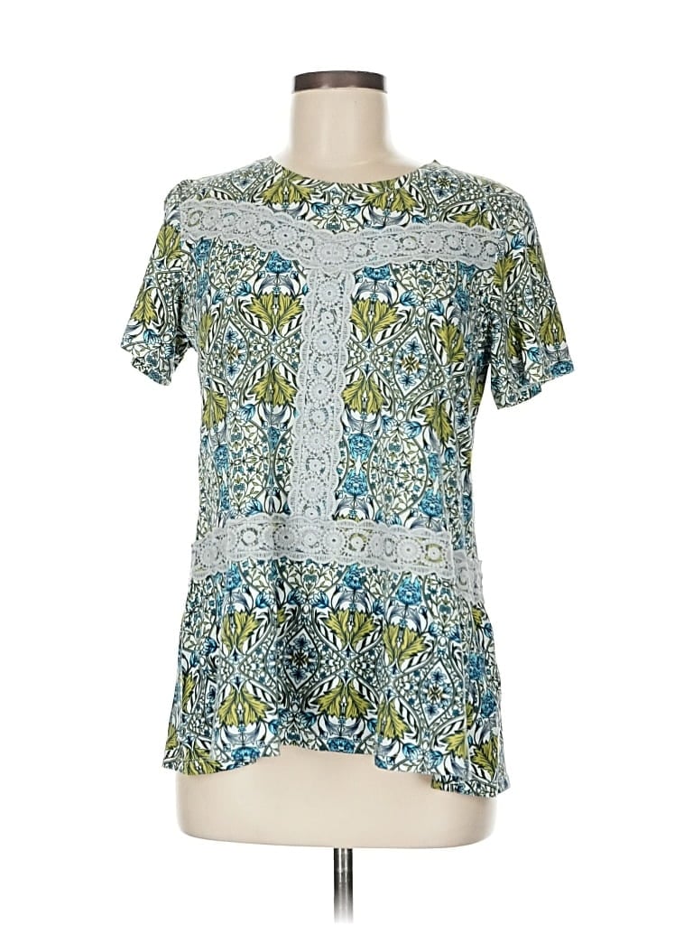 Pre-owned Logo By Lori Goldstein Short Sleeve Blouse In Blue