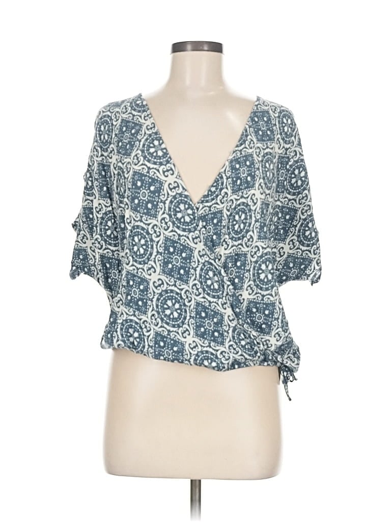 Pre-owned Lovestitch Short Sleeve Blouse In Blue