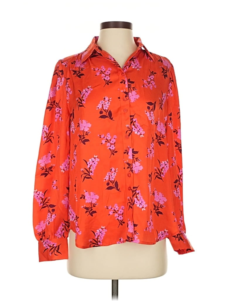 Ann Taylor Long Sleeve Blouse In Red