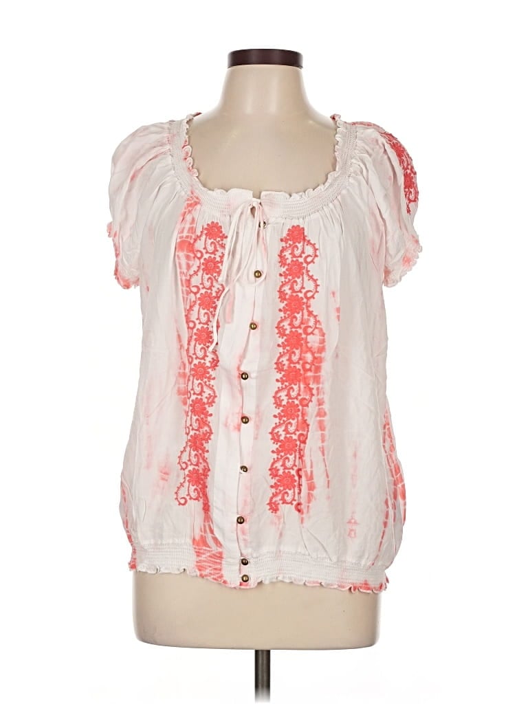 Pre-owned Fever Short Sleeve Blouse In Pink