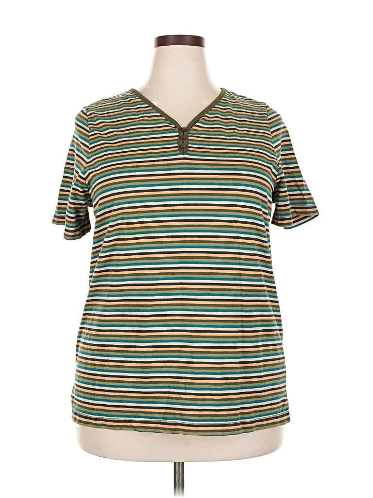 Pre-owned White Stag Short Sleeve Henley Shirt In Brown