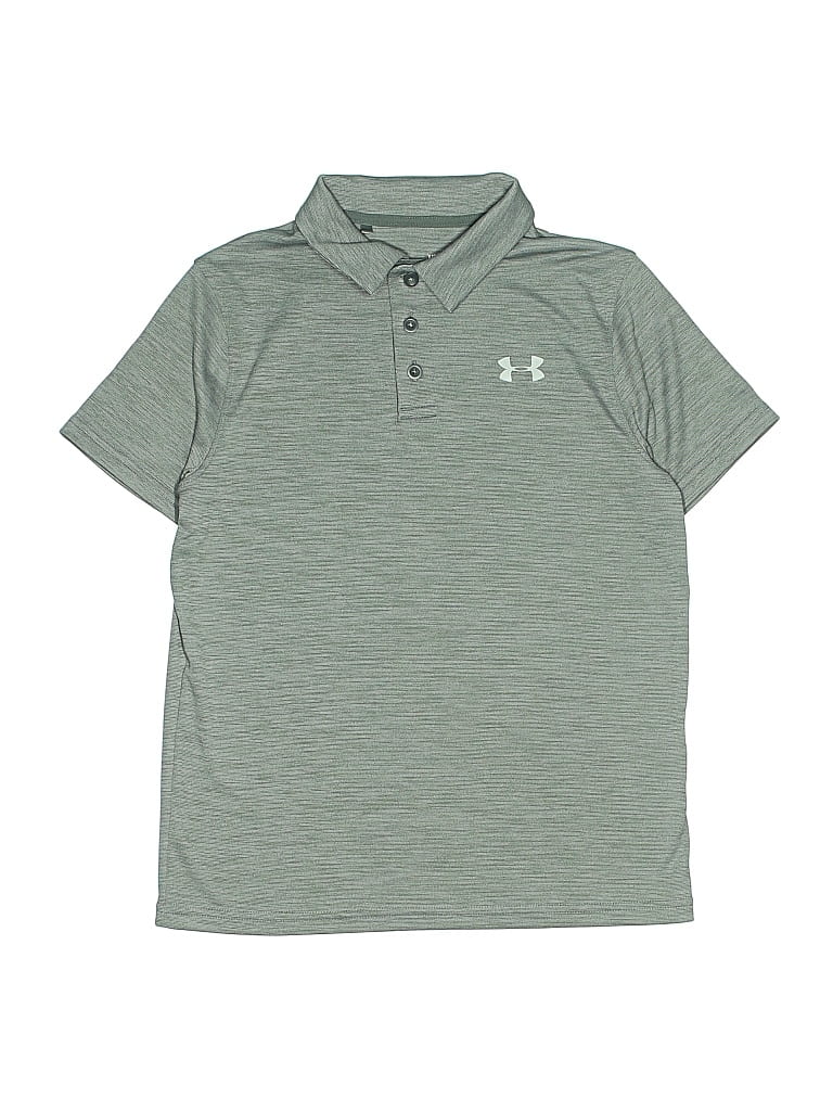 Pre-owned Under Armour Kids' Short Sleeve Button Down Shirt In Green