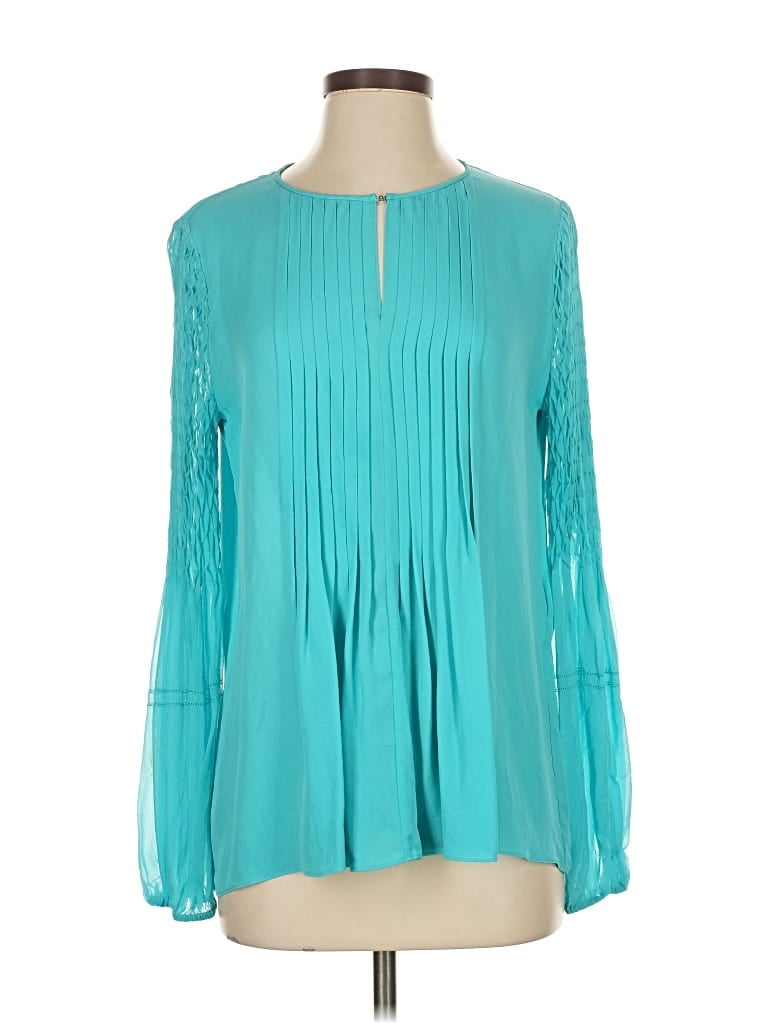 Pre-owned Elie Tahari Long Sleeve Blouse In Blue