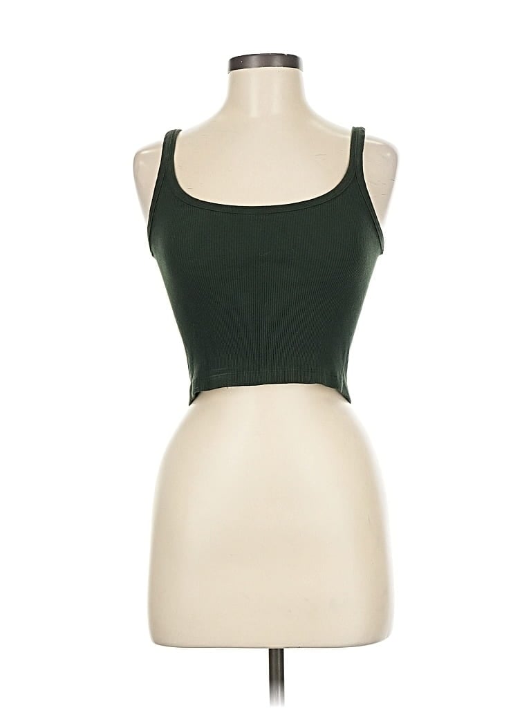 Pre-owned Brandy Melville Tank Top Green Strapless Neckline Tops