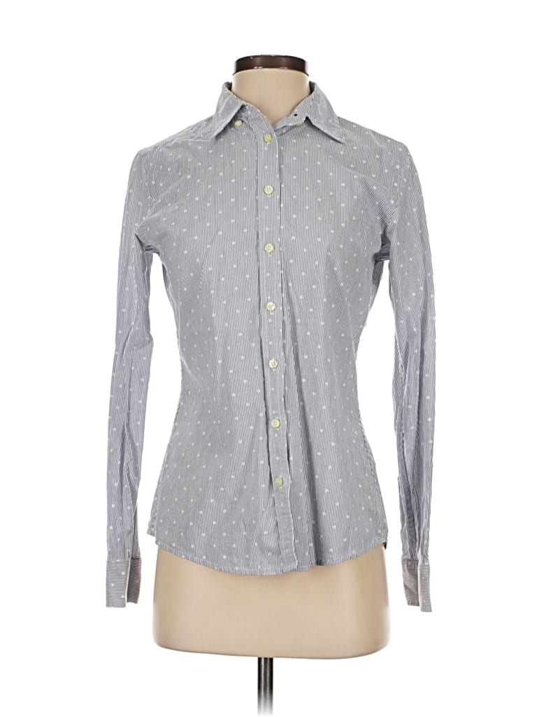 Pre-owned Banana Republic Long Sleeve Button Down Shirt In Gray