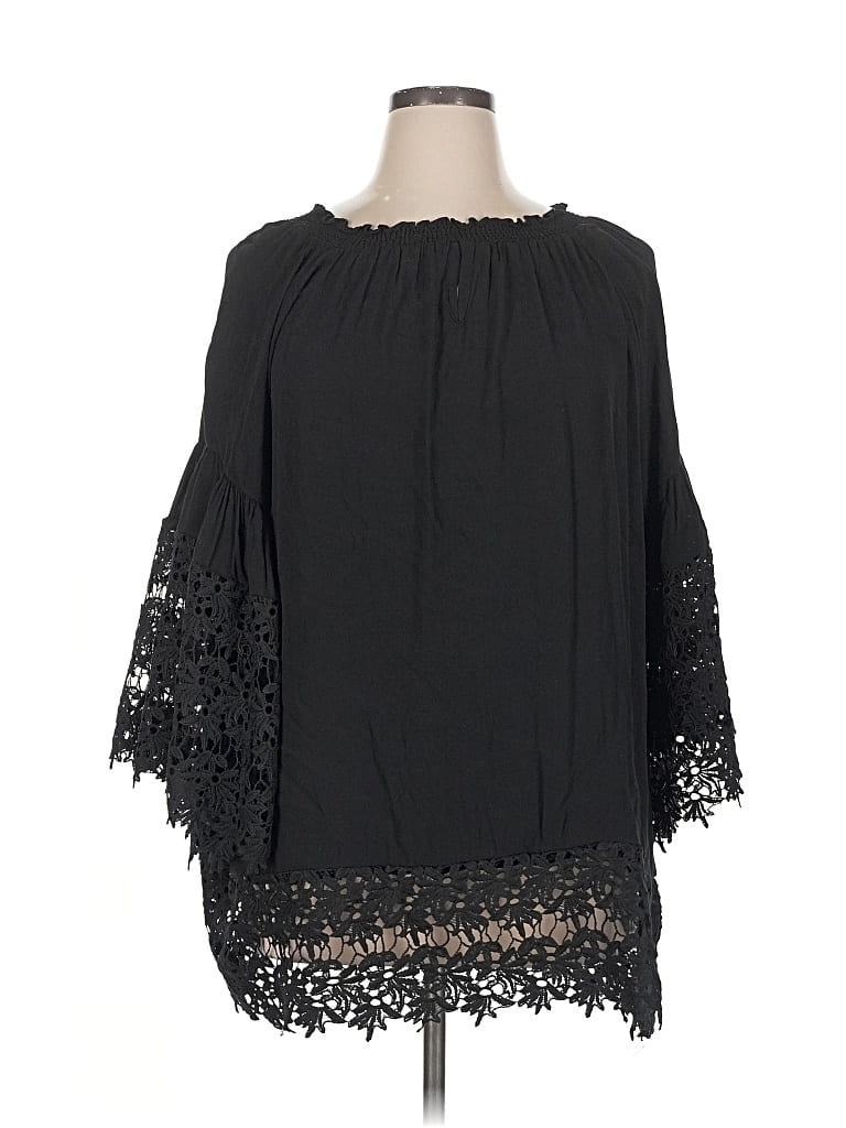 COLLEEN LOPEZ Pre-owned 3/4 Sleeve Blouse In Black