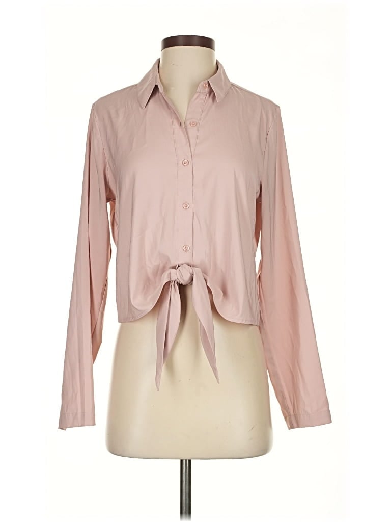 Pre-owned Express Long Sleeve Blouse In Pink