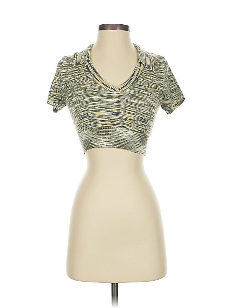 Pre-owned Isalis Short Sleeve Turtleneck In Gold