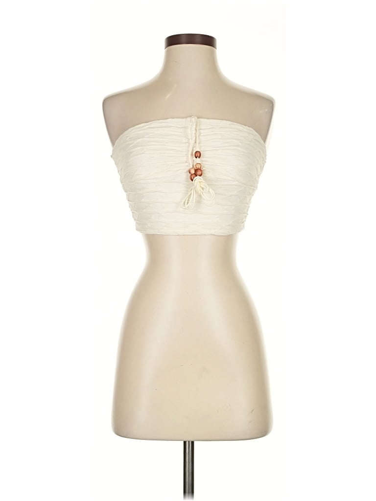 Pre-owned Shein Tube Top Ivory Strapless Neckline Tops In White