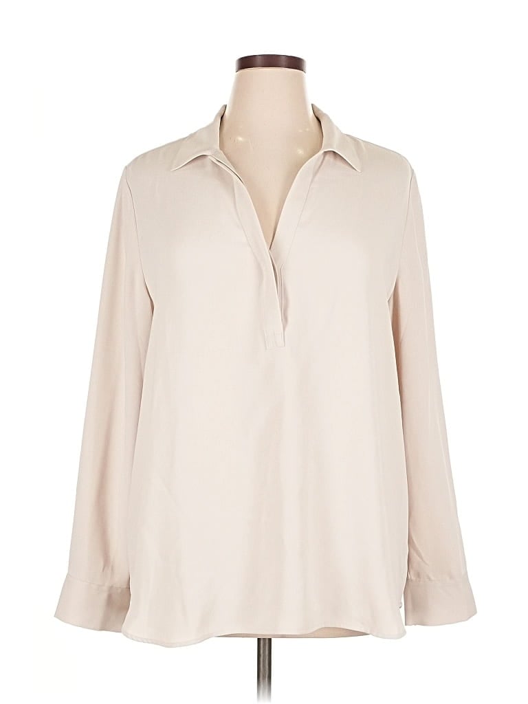 Pre-owned Babaton Long Sleeve Blouse In White