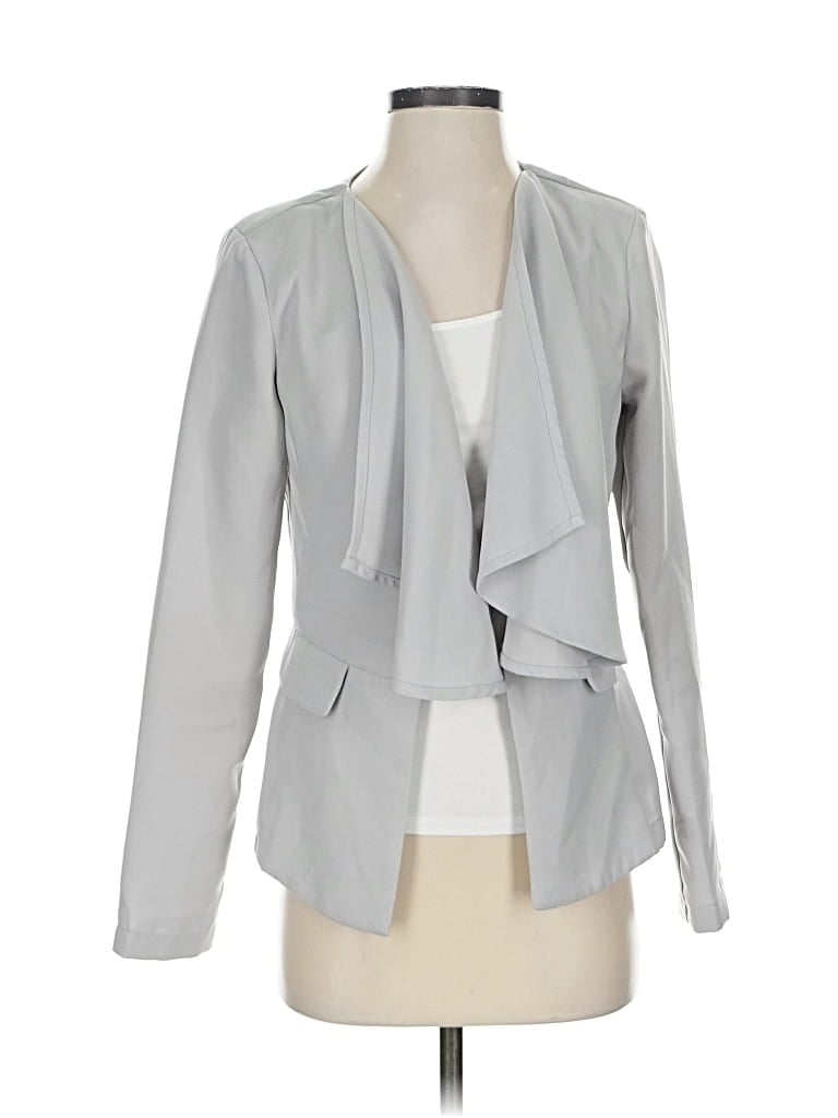 Pre-owned Just Fab Blazer Jacket In Gray