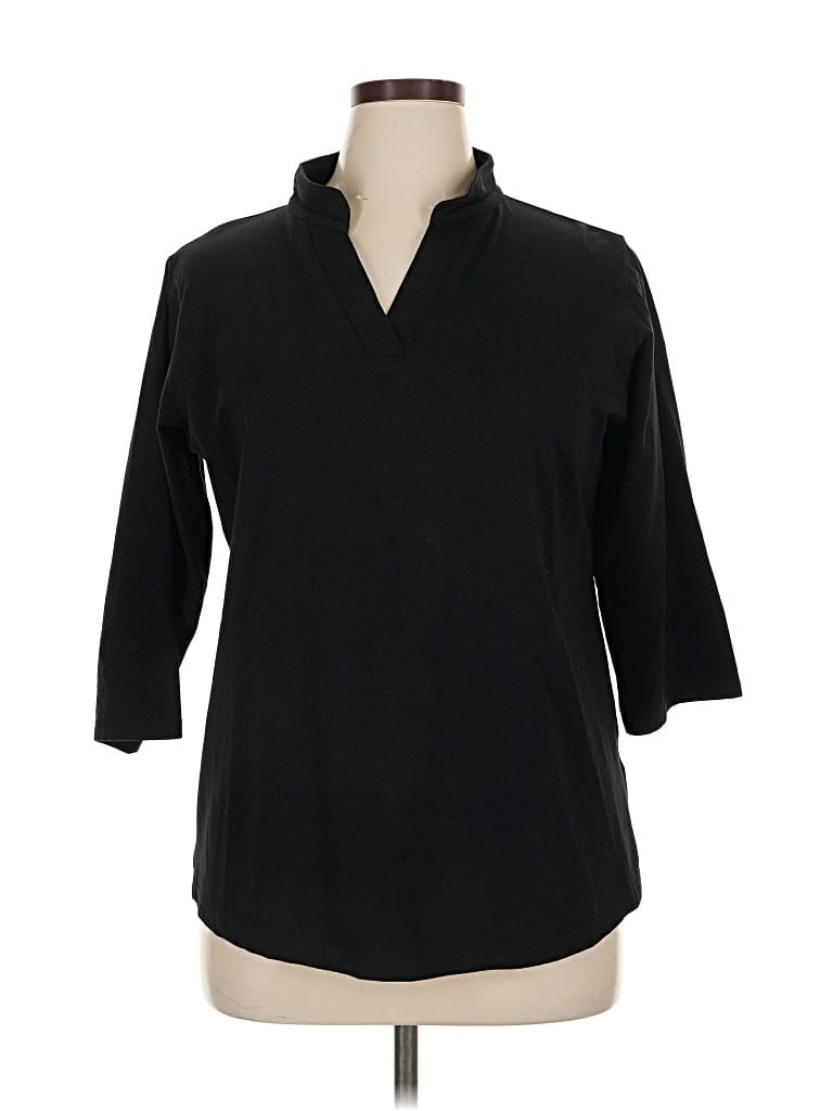 Pre-owned Assorted Brands 3/4 Sleeve T-shirt In Black