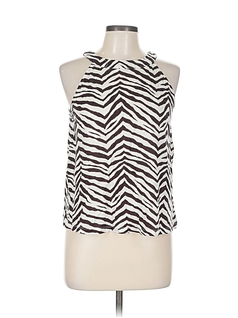 Pre-owned Tahari Tank Top Ivory Halter Neckline Tops In White