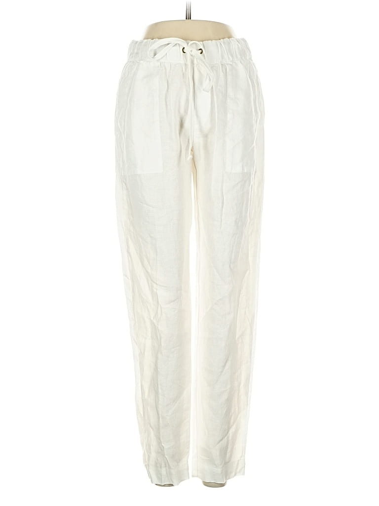 Pre-owned Enza Costa Linen Pants In White