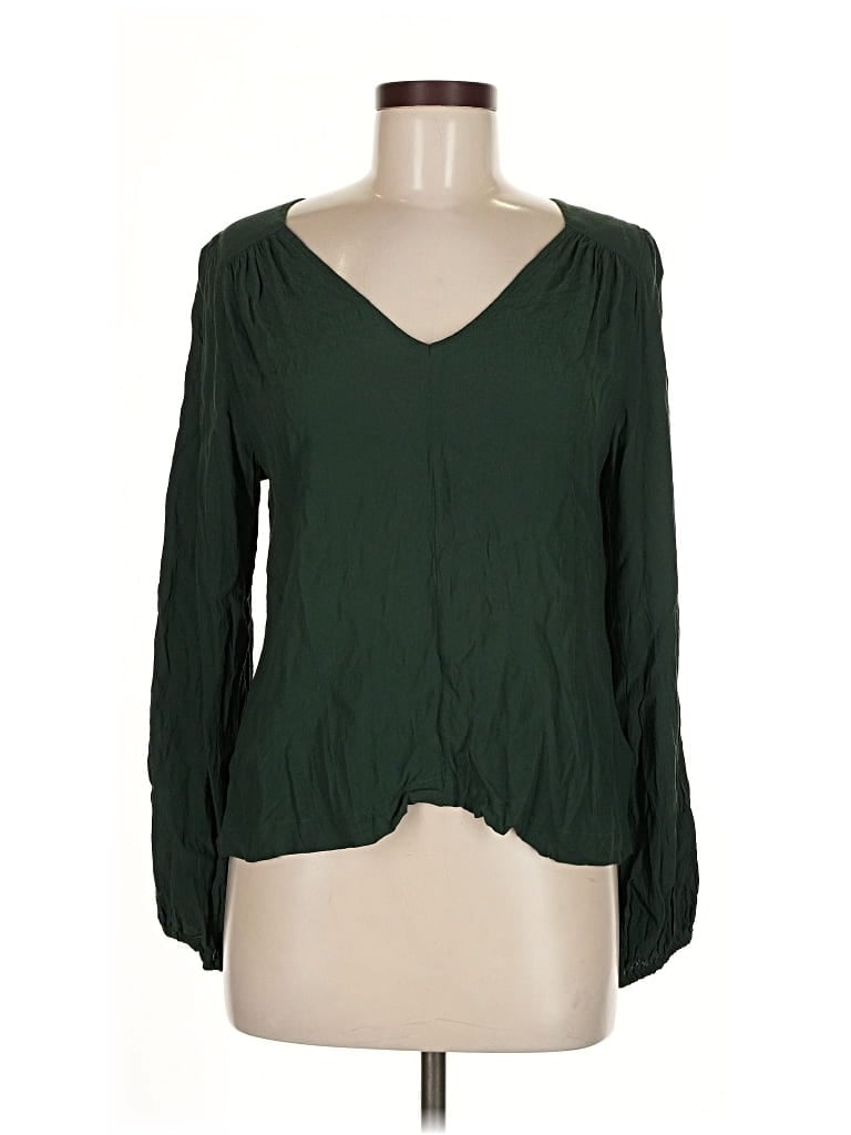 Pre-owned Gap Long Sleeve Blouse In Green