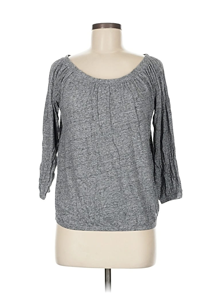 Pre-owned Soft Joie 3/4 Sleeve Top Gray Scoop Neck Tops