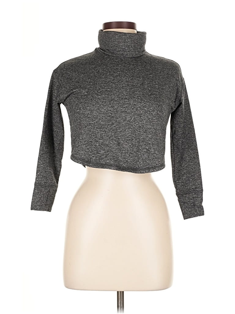 Pre-owned Active By Old Navy 3/4 Sleeve Turtleneck In Gray