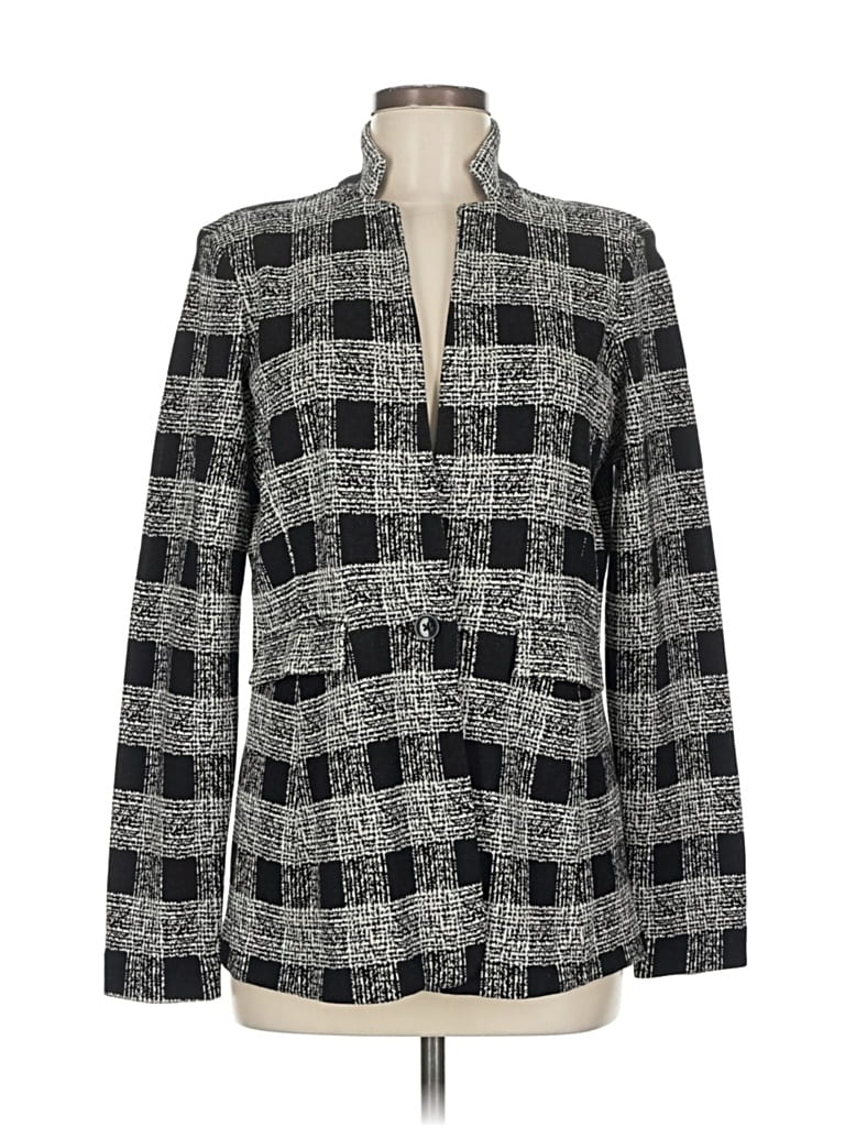 Pre-owned Nic + Zoe Blazer Jacket In Gray