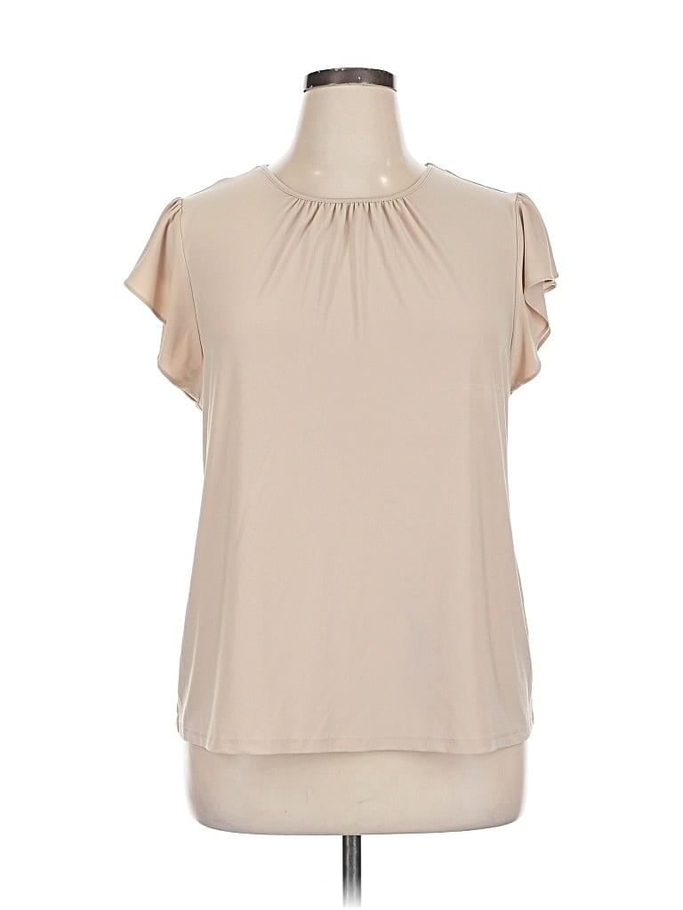 Pre-owned Preston & York Short Sleeve Blouse In Brown