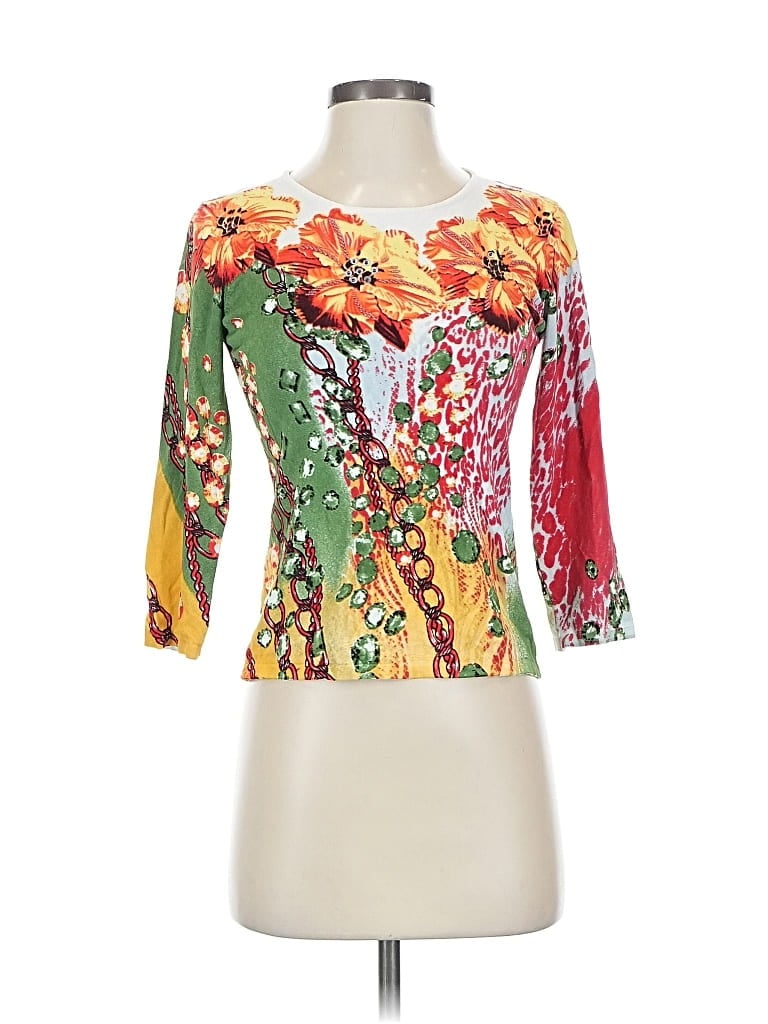 Pre-owned Peck & Peck 3/4 Sleeve T-shirt In Yellow