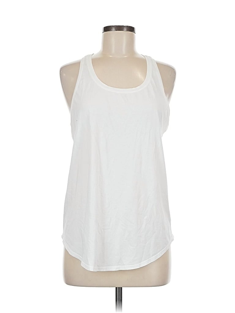 Pre-owned Lululemon Athletica Tank Top White Halter Neckline Tops