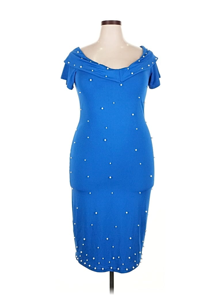 Pre-owned Shein Curve Cocktail Dress In Blue