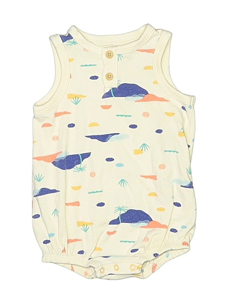 Pre-owned Cat & Jack Babies' Short Sleeve Onesie In White