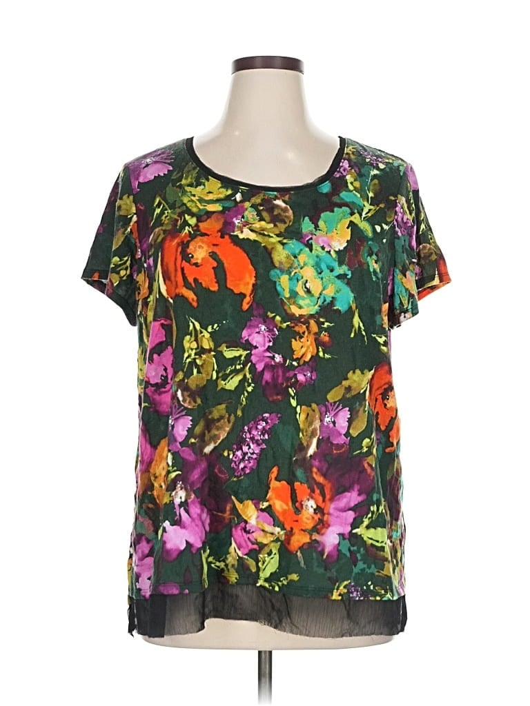 Pre-owned Simply Vera Vera Wang Short Sleeve Blouse In Black