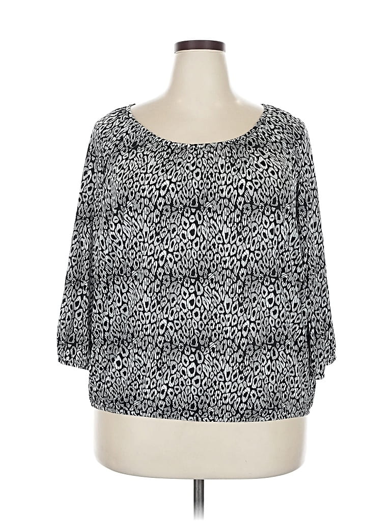Click to view more detailed imagery on our partner's website Pre-owned Michael Michael Kors 3/4 Sleeve Blouse In Silver