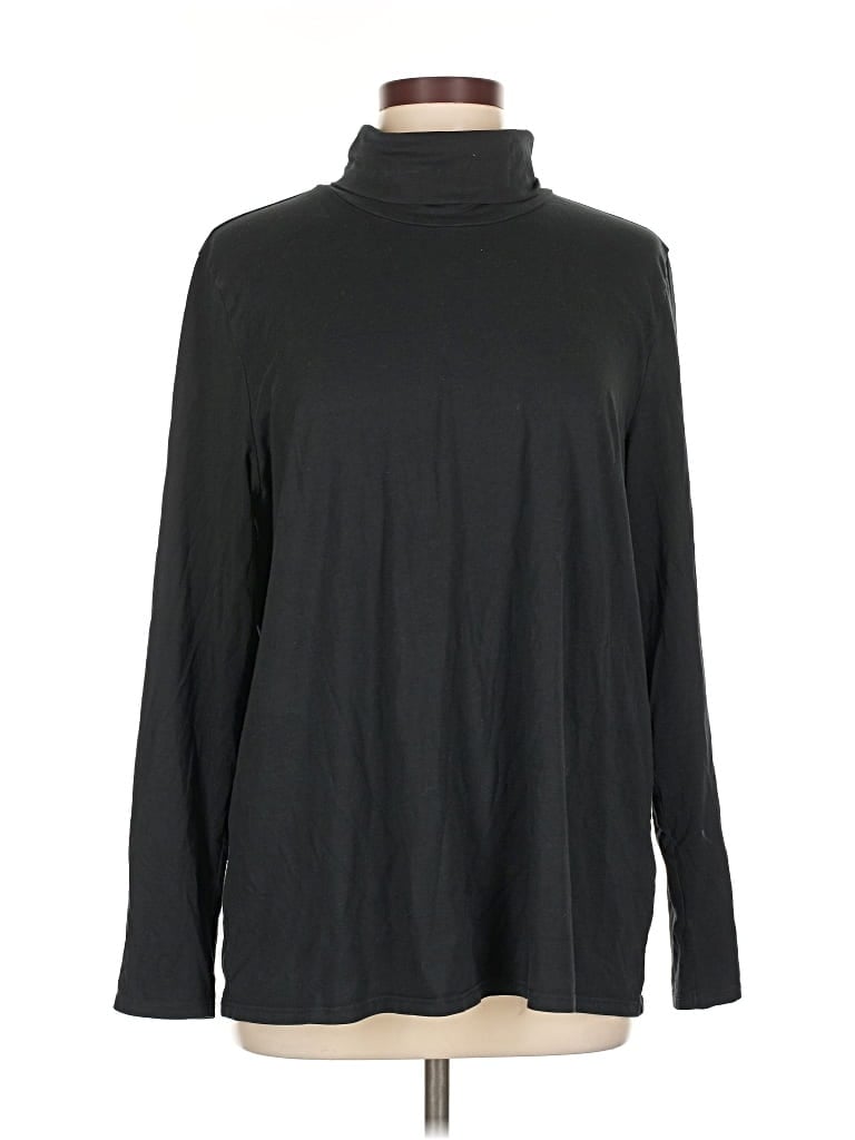 Pre-owned Purejill Long Sleeve Turtleneck In Black