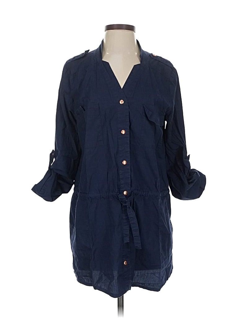 TOMMY HILFIGER Pre-owned 3/4 Sleeve Button Down Shirt In Blue