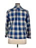 Talbots 100% Cotton Plaid Blue Long Sleeve Button-Down Shirt Size XL (petite) - photo 2